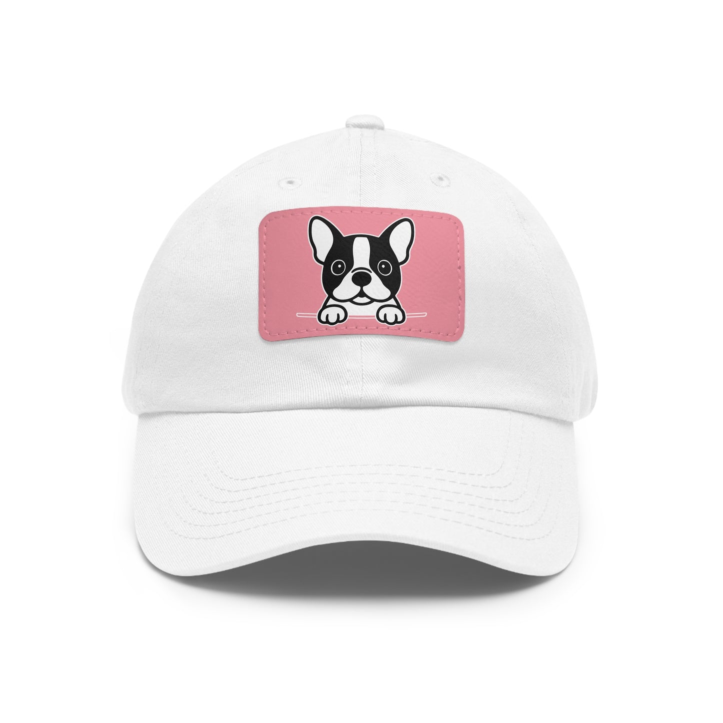 Boston Terrier Dad Hat – Unisex Leather Patch Adjustable Cap