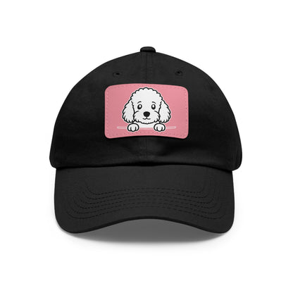 Toy Poodle Dad Hat – Unisex Leather Patch Adjustable Cap