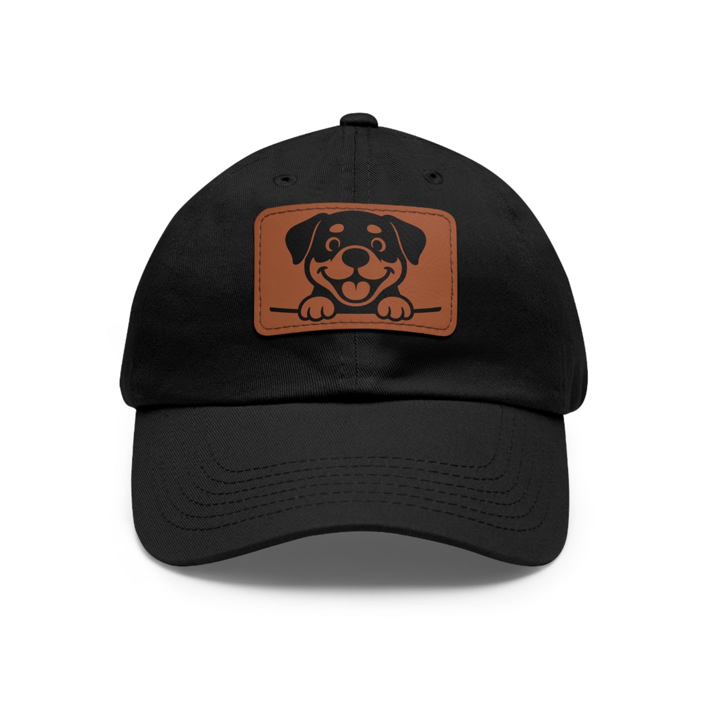 Rottweiler Dad Hat – Unisex Leather Patch Adjustable Cap