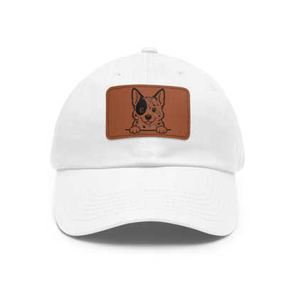 Australian Cattle Dog Dad Hat – Unisex Leather Patch Adjustable Cap