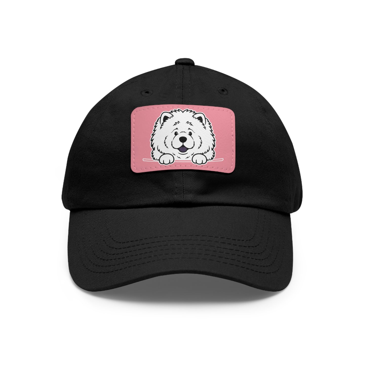 Chow Chow Dad Hat – Unisex Leather Patch Adjustable Cap