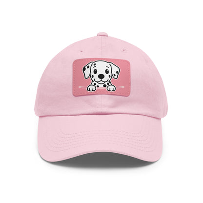 Dalmatian Dad Hat – Unisex Leather Patch Adjustable Cap