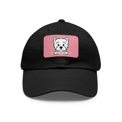 West Highland Terrier (Westie) Dad Hat – Unisex Leather Patch Adjustable Cap