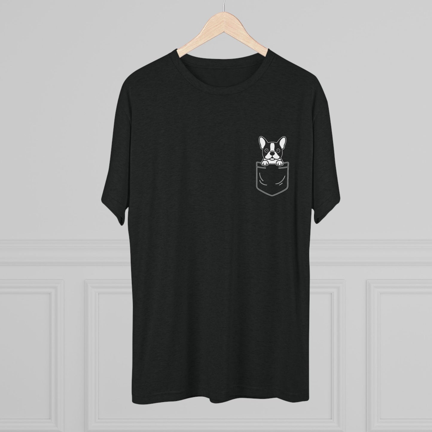 Boston Terrier Pocket-Print Tri-blend Tee