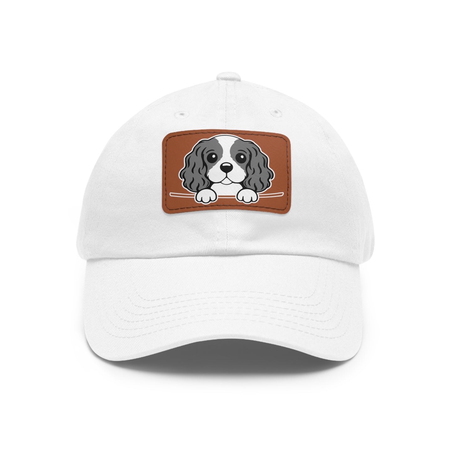 Cavalier King Charles Spaniel Dad Hat – Unisex Leather Patch Adjustable Cap
