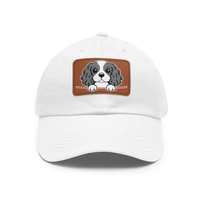 Cavalier King Charles Spaniel Dad Hat – Unisex Leather Patch Adjustable Cap