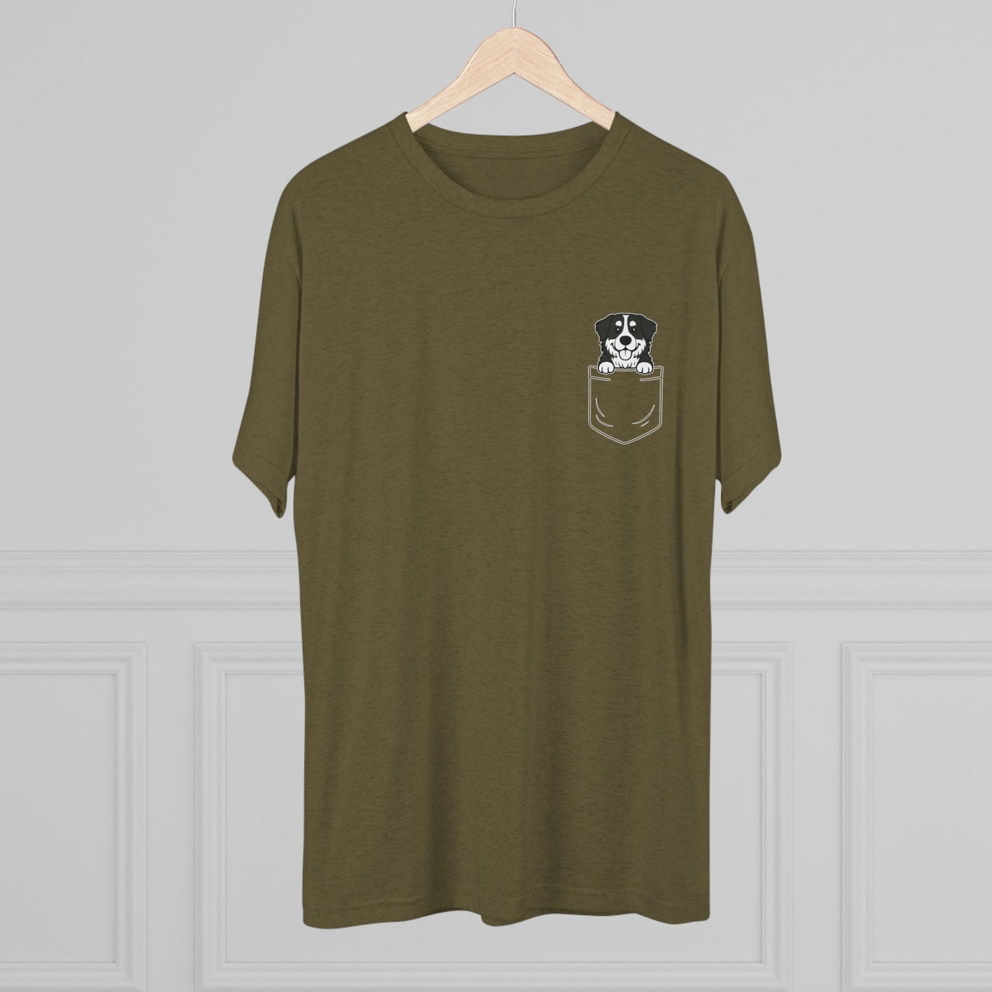 Bernese Mountain Dog Pocket-Print Tri-blend Tee