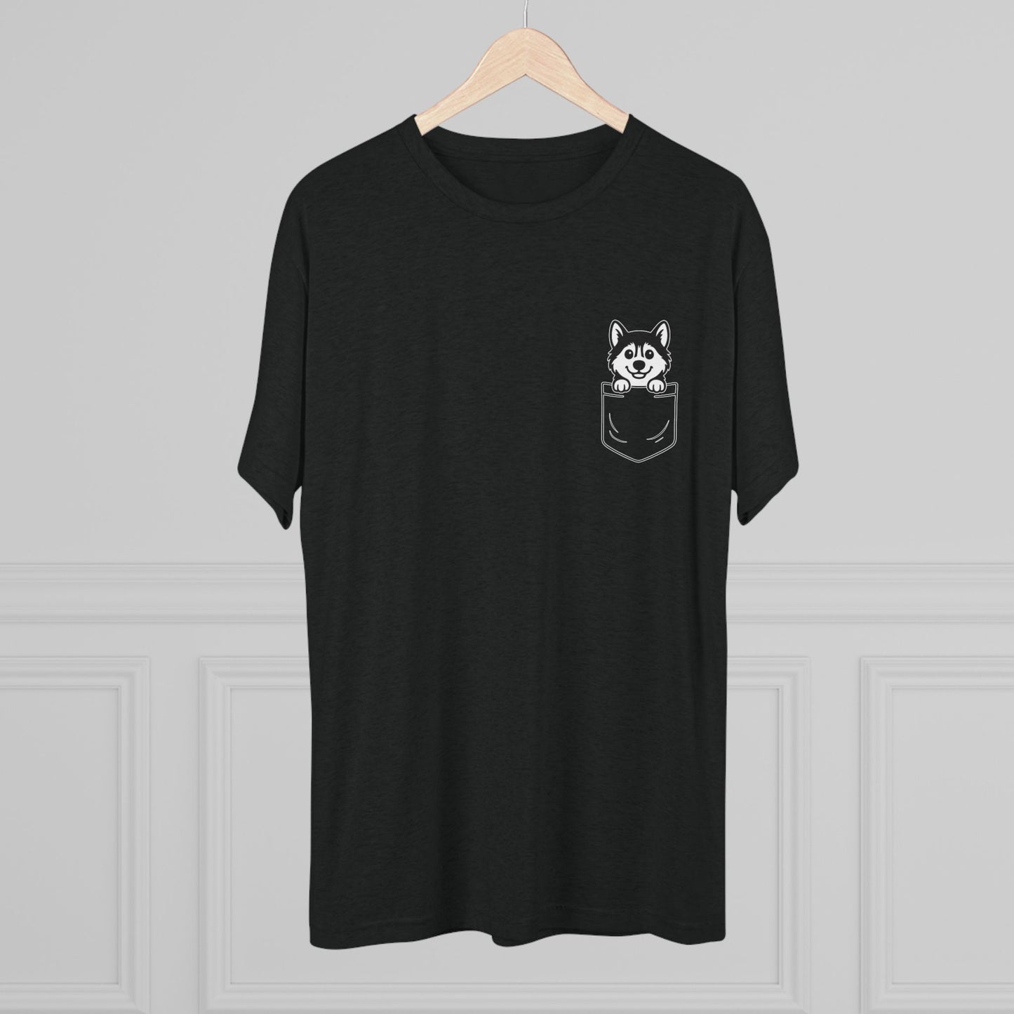 Siberian Husky Pocket-Print Tri-blend Tee
