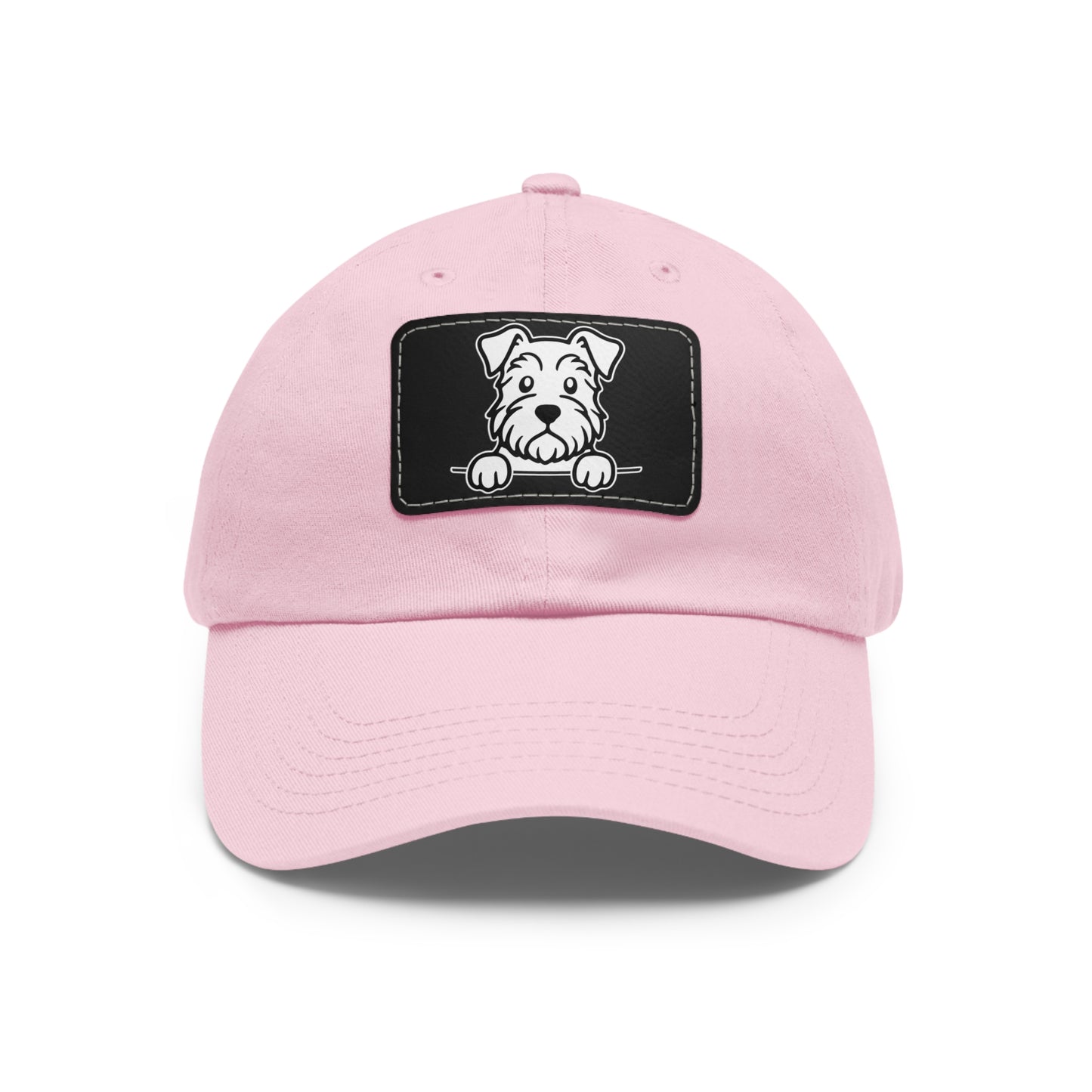 Schnauzer Dad Hat – Unisex Leather Patch Adjustable Cap