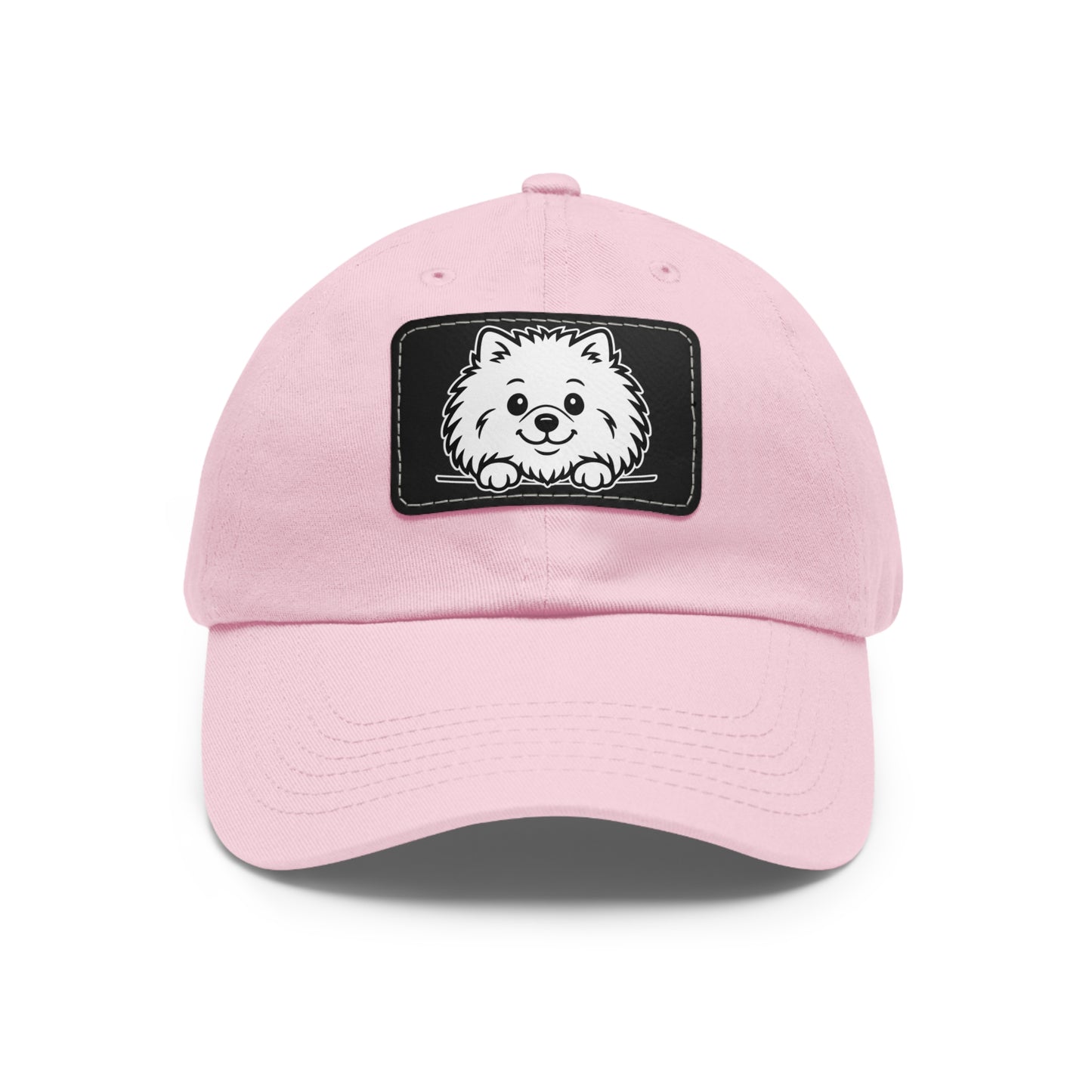 Pomeranian Dad Hat – Unisex Leather Patch Adjustable Cap