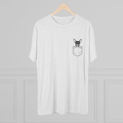 Miniature Pinscher (Min Pin) Pocket-Print Tri-blend Tee