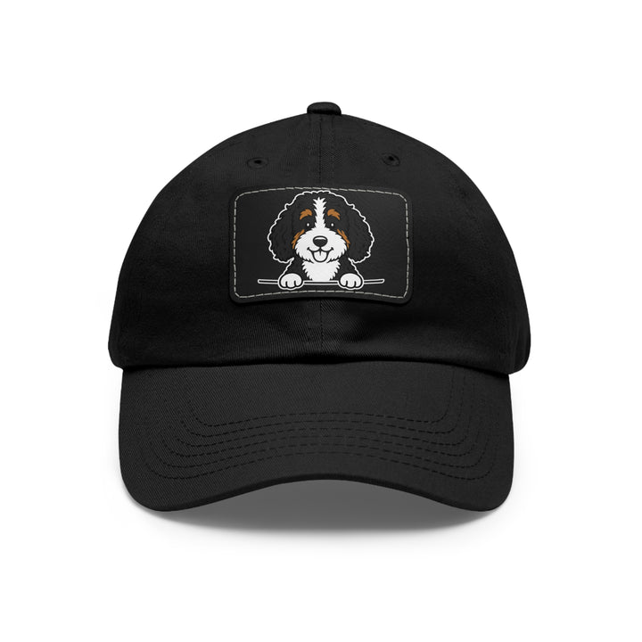 Bernedoodle Dad Hat – Unisex Leather Patch Adjustable Cap