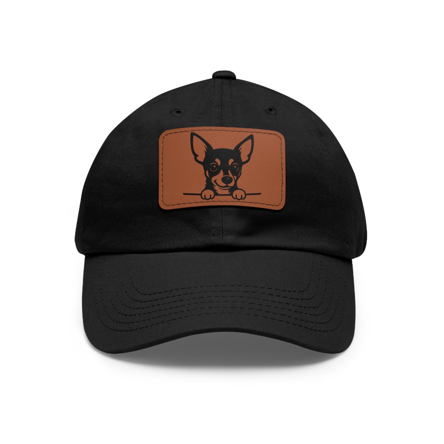 Miniature Pinscher Dad Hat – Unisex Leather Patch Adjustable Cap