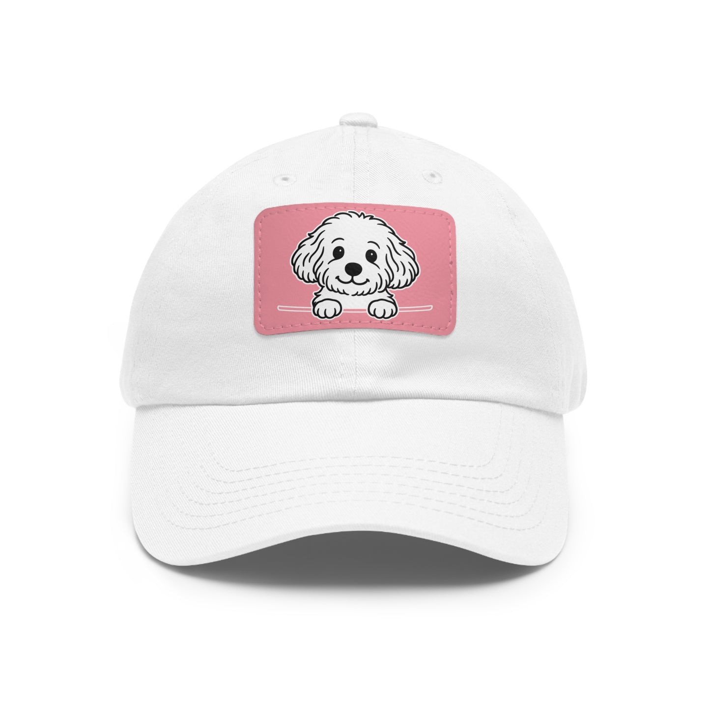 Maltipoo Dad Hat – Unisex Leather Patch Adjustable Cap