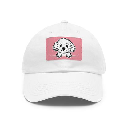 Maltipoo Dad Hat – Unisex Leather Patch Adjustable Cap