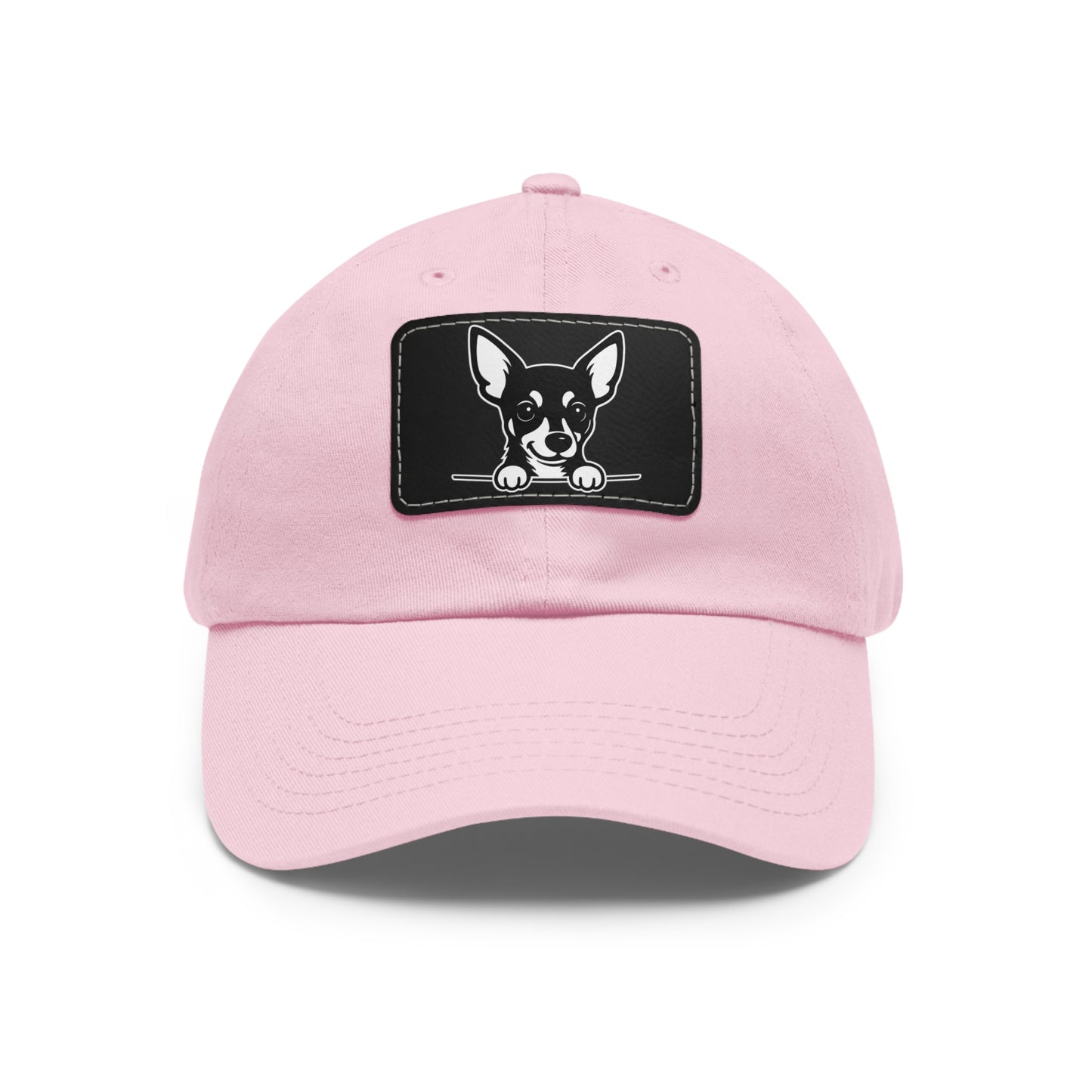 Miniature Pinscher Dad Hat – Unisex Leather Patch Adjustable Cap
