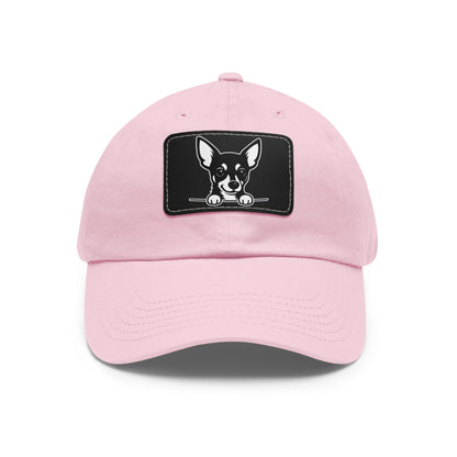 Miniature Pinscher Dad Hat – Unisex Leather Patch Adjustable Cap