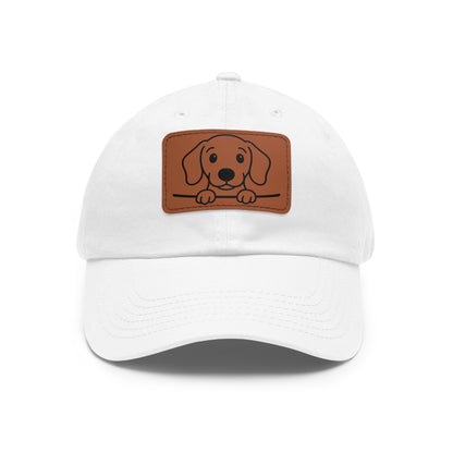 Dachshund Dad Hat – Unisex Leather Patch Adjustable Cap