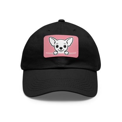 Chihuahua Dad Hat – Unisex Leather Patch Adjustable Cap