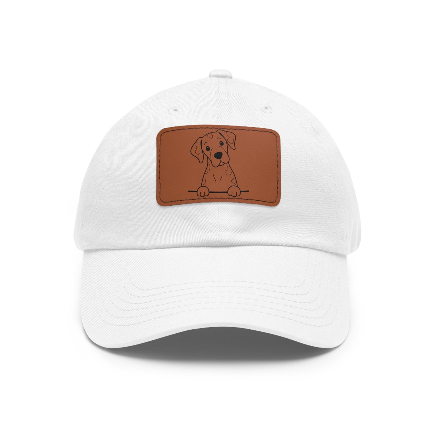 Great Dane (Harlequin) Dad Hat – Unisex Leather Patch Adjustable Cap