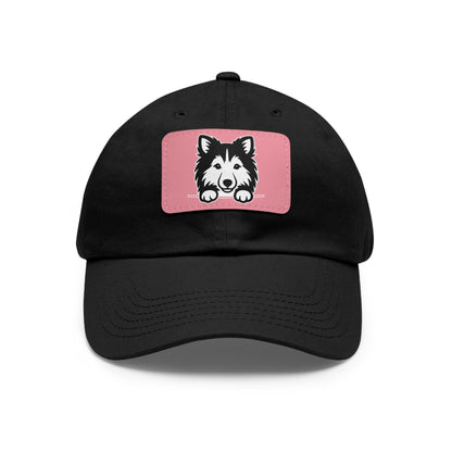 Shetland Sheepdog (Sheltie) Dad Hat – Unisex Leather Patch Adjustable Cap