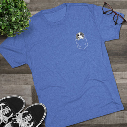 Cavalier King Charles Spaniel Pocket-Print Tri-blend Tee
