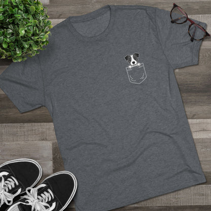 Jack Russell Terrier Pocket-Print Tri-blend Tee