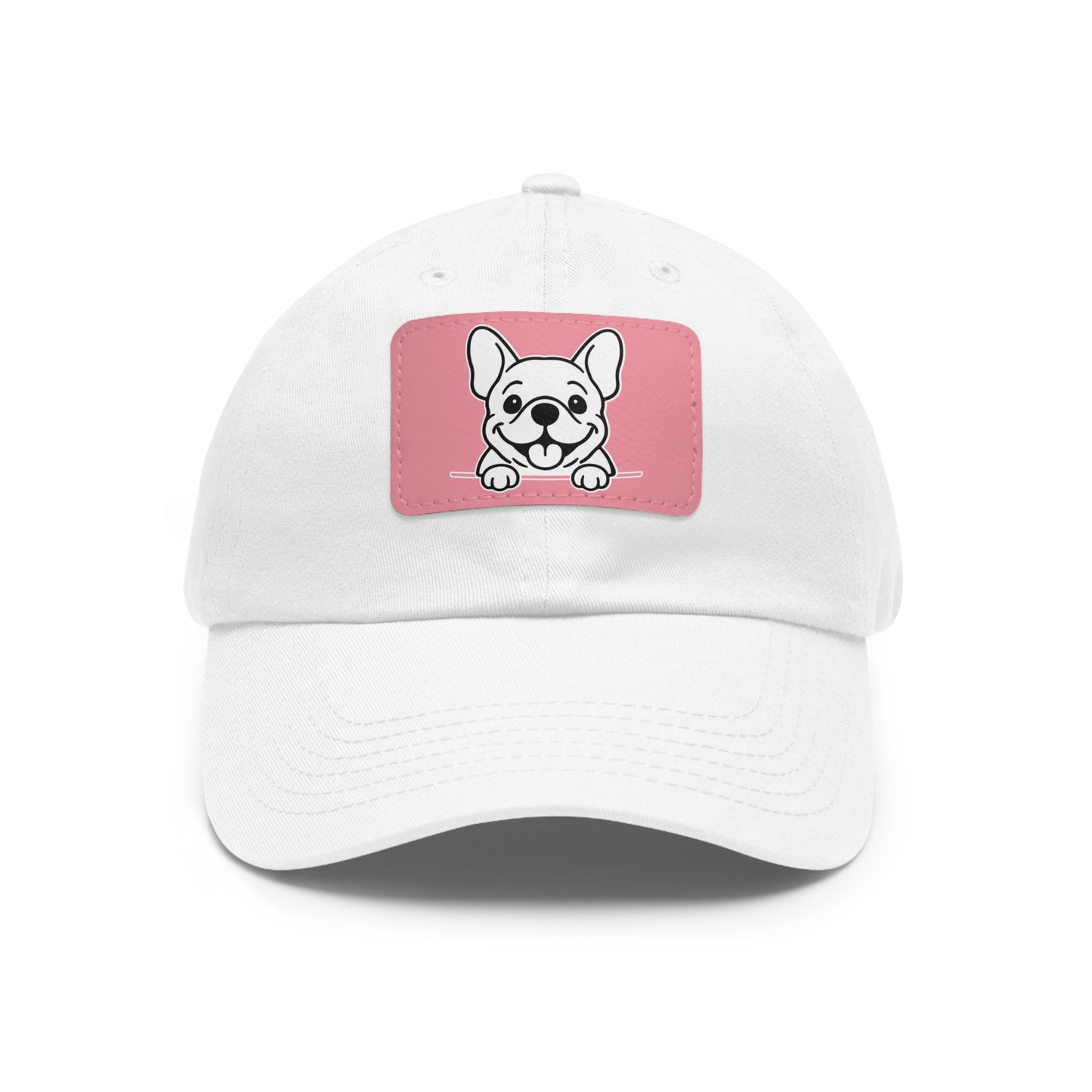 French Bulldog Dad Hat – Unisex Leather Patch Adjustable Cap
