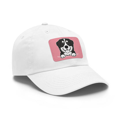 Bernese Mountain Dog Dad Hat – Unisex Leather Patch Adjustable Cap