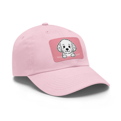 Maltipoo Dad Hat – Unisex Leather Patch Adjustable Cap