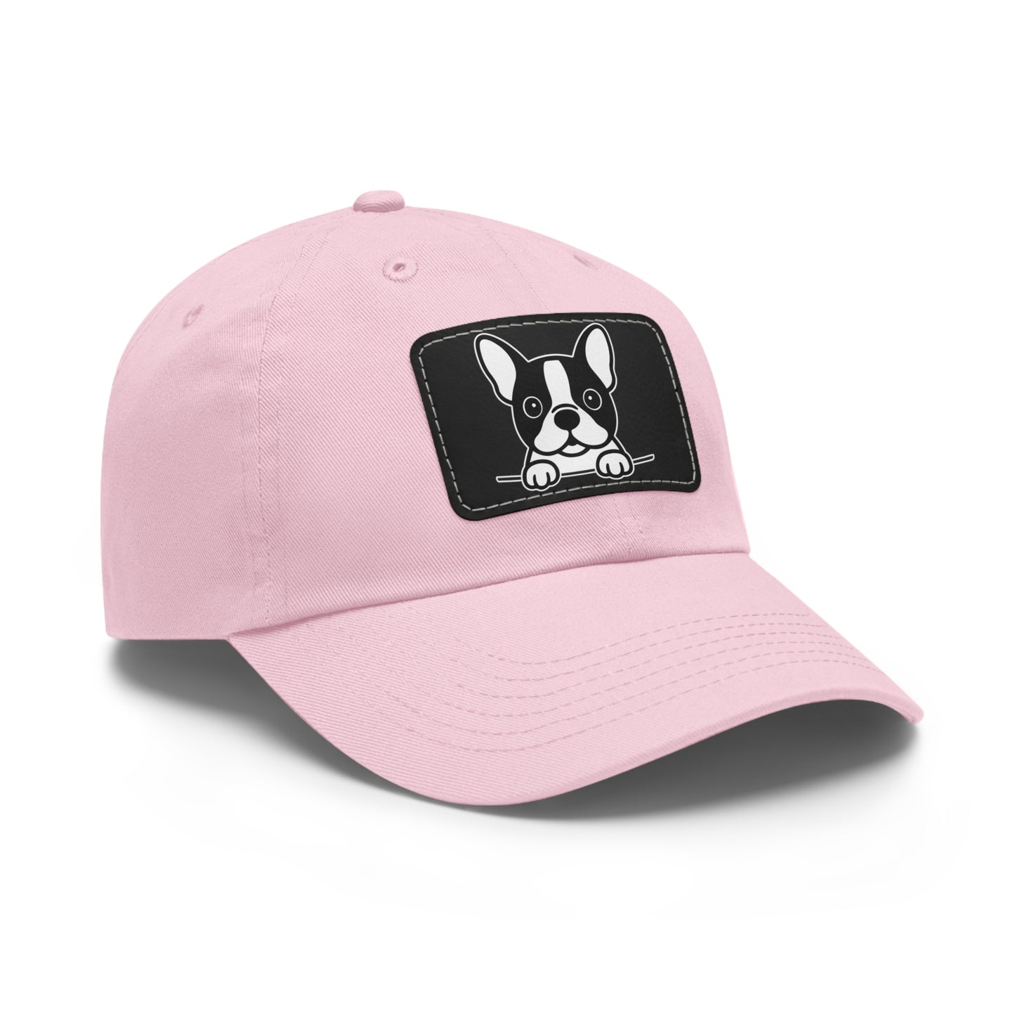 Boston Terrier Dad Hat – Unisex Leather Patch Adjustable Cap