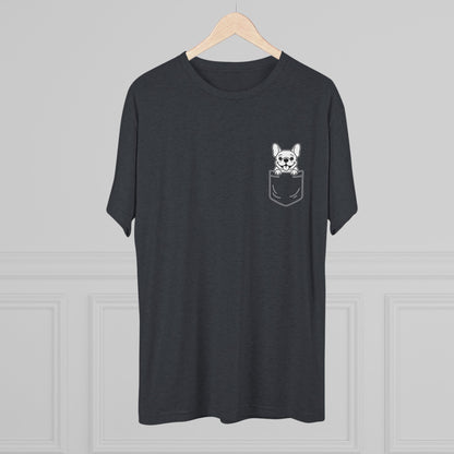French Bulldog Pocket-Print Tri-blend Tee
