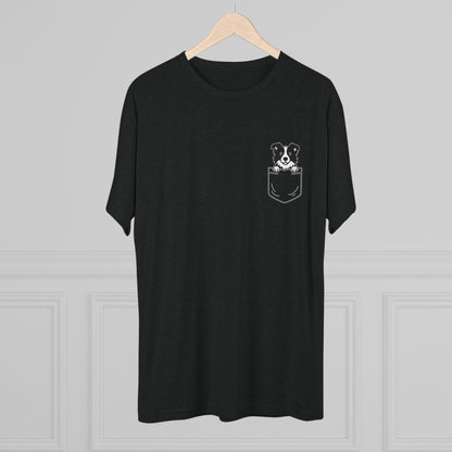 Border Collie Pocket-Print Tri-blend Tee