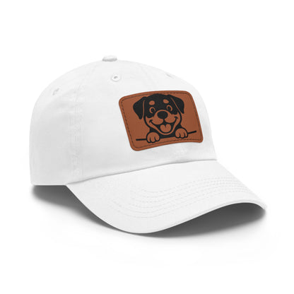 Rottweiler Dad Hat – Unisex Leather Patch Adjustable Cap