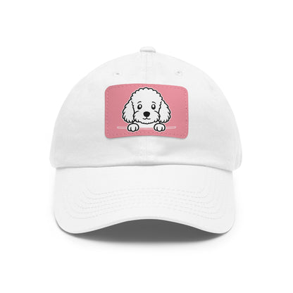 Toy Poodle Dad Hat – Unisex Leather Patch Adjustable Cap
