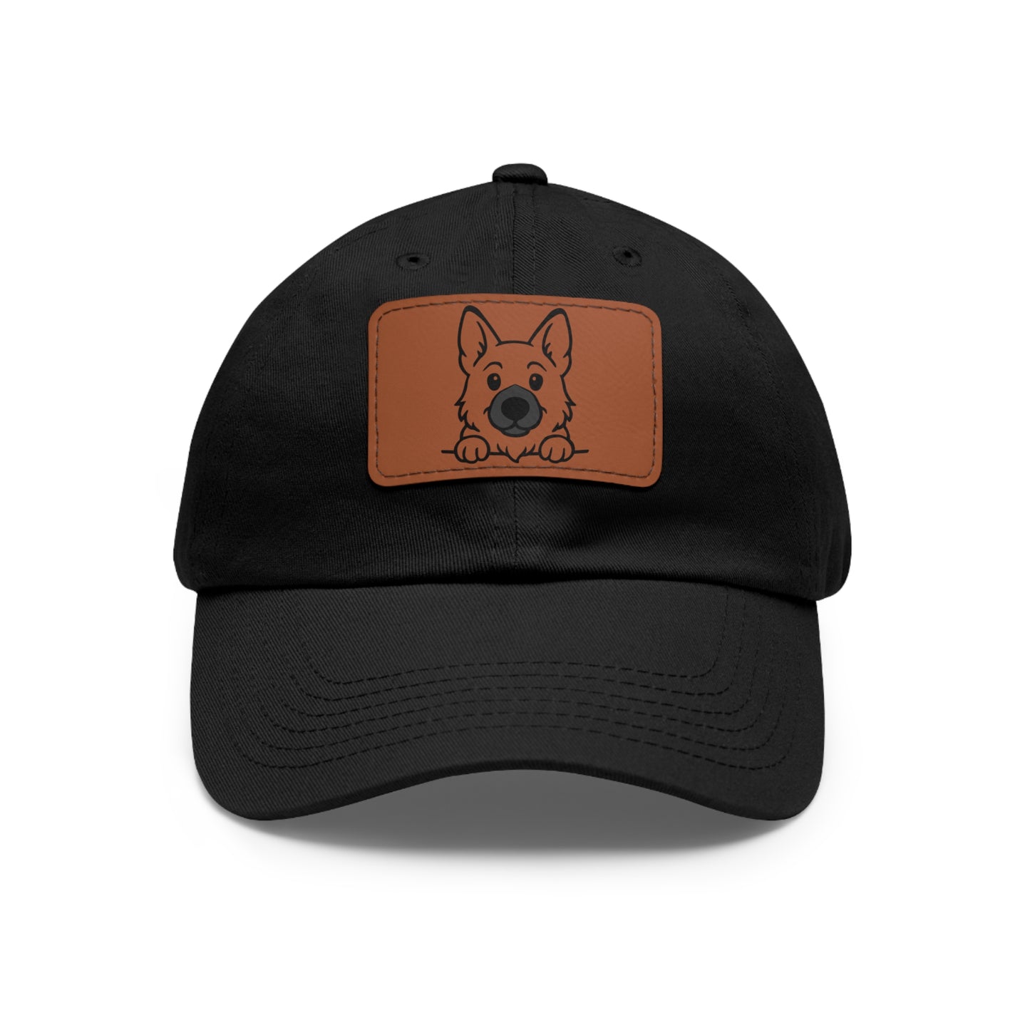 German Shepherd Dad Hat – Unisex Leather Patch Adjustable Cap