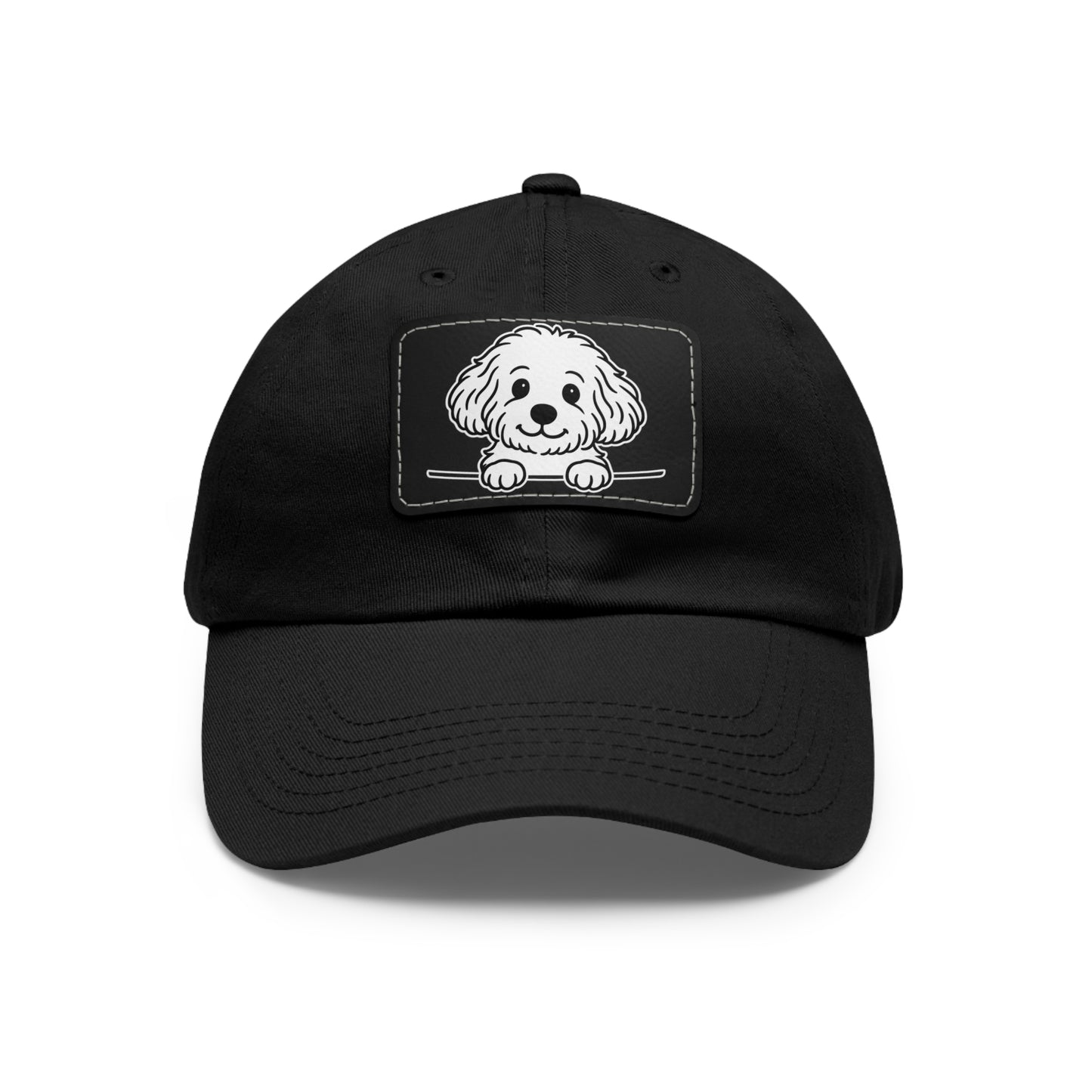 Maltipoo Dad Hat – Unisex Leather Patch Adjustable Cap