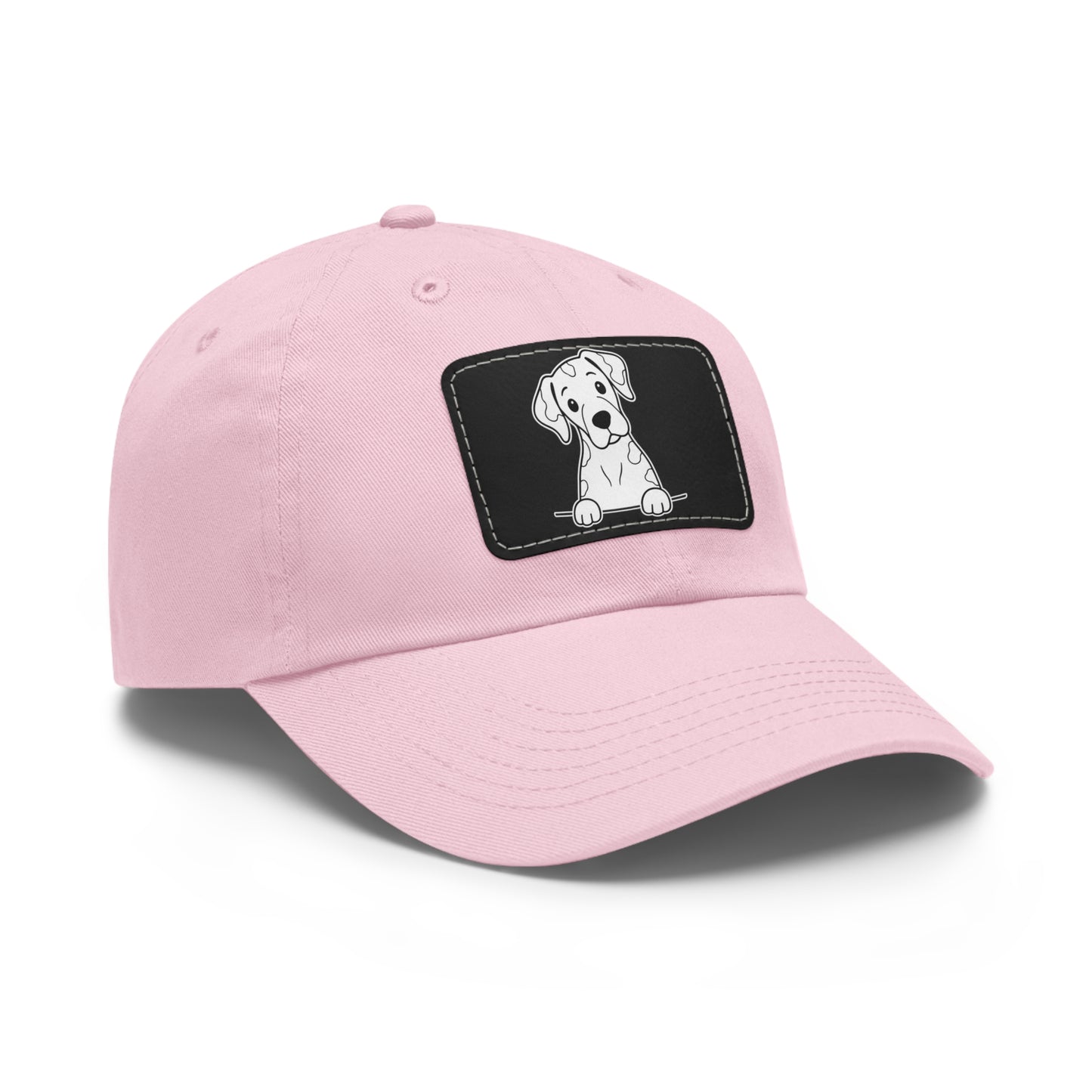 Great Dane (Harlequin) Dad Hat – Unisex Leather Patch Adjustable Cap