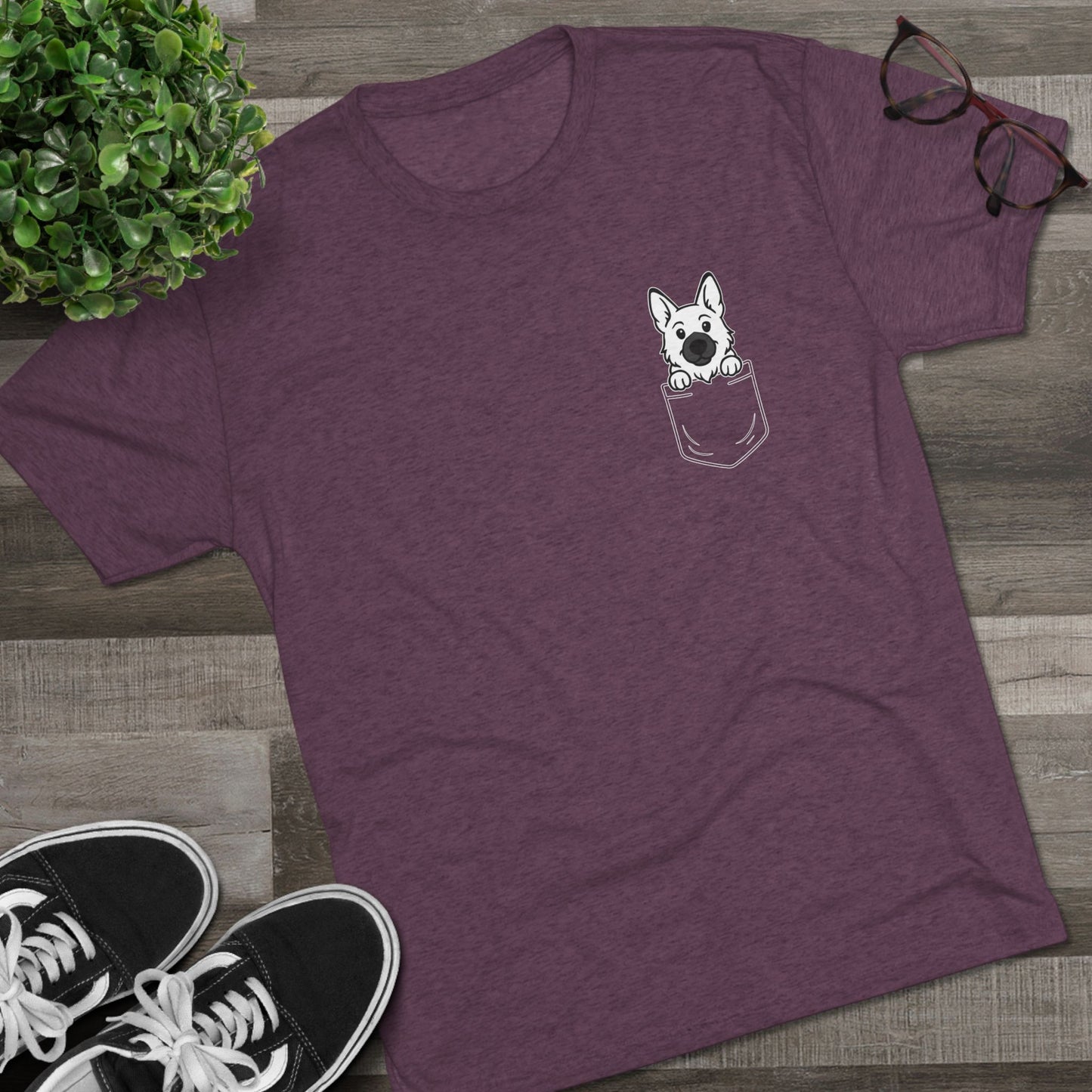 German Shepherd Pocket-Print Tri-blend Tee