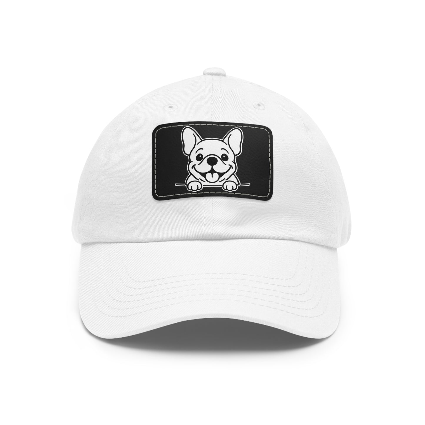 French Bulldog Dad Hat – Unisex Leather Patch Adjustable Cap