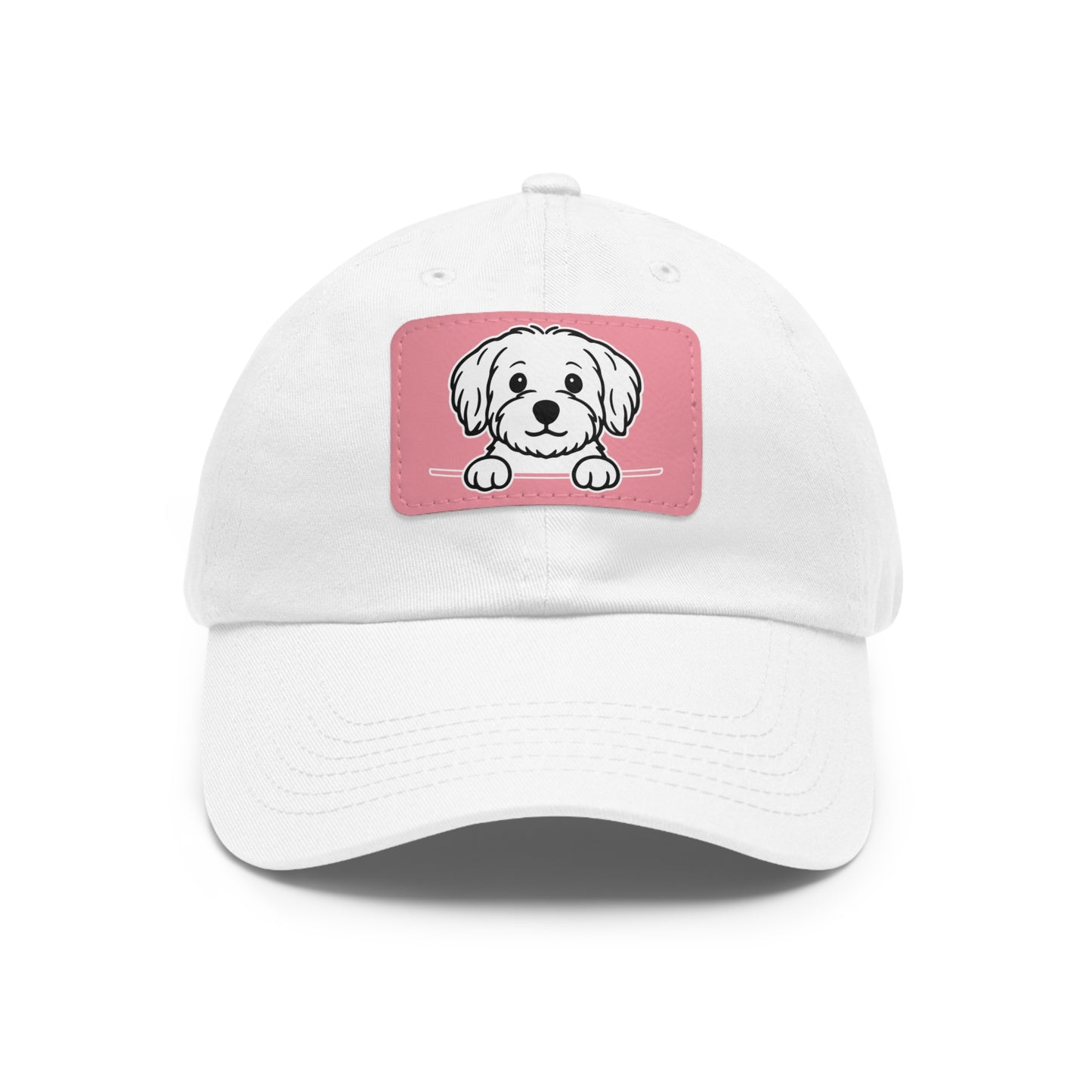 Maltese Dad Hat – Unisex Leather Patch Adjustable Cap