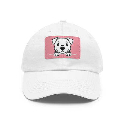 American Pitbull Dad Hat – Unisex Leather Patch Adjustable Cap