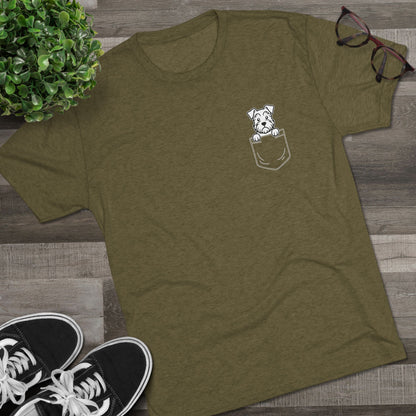 Schnauzer Pocket-Print Tri-blend Tee