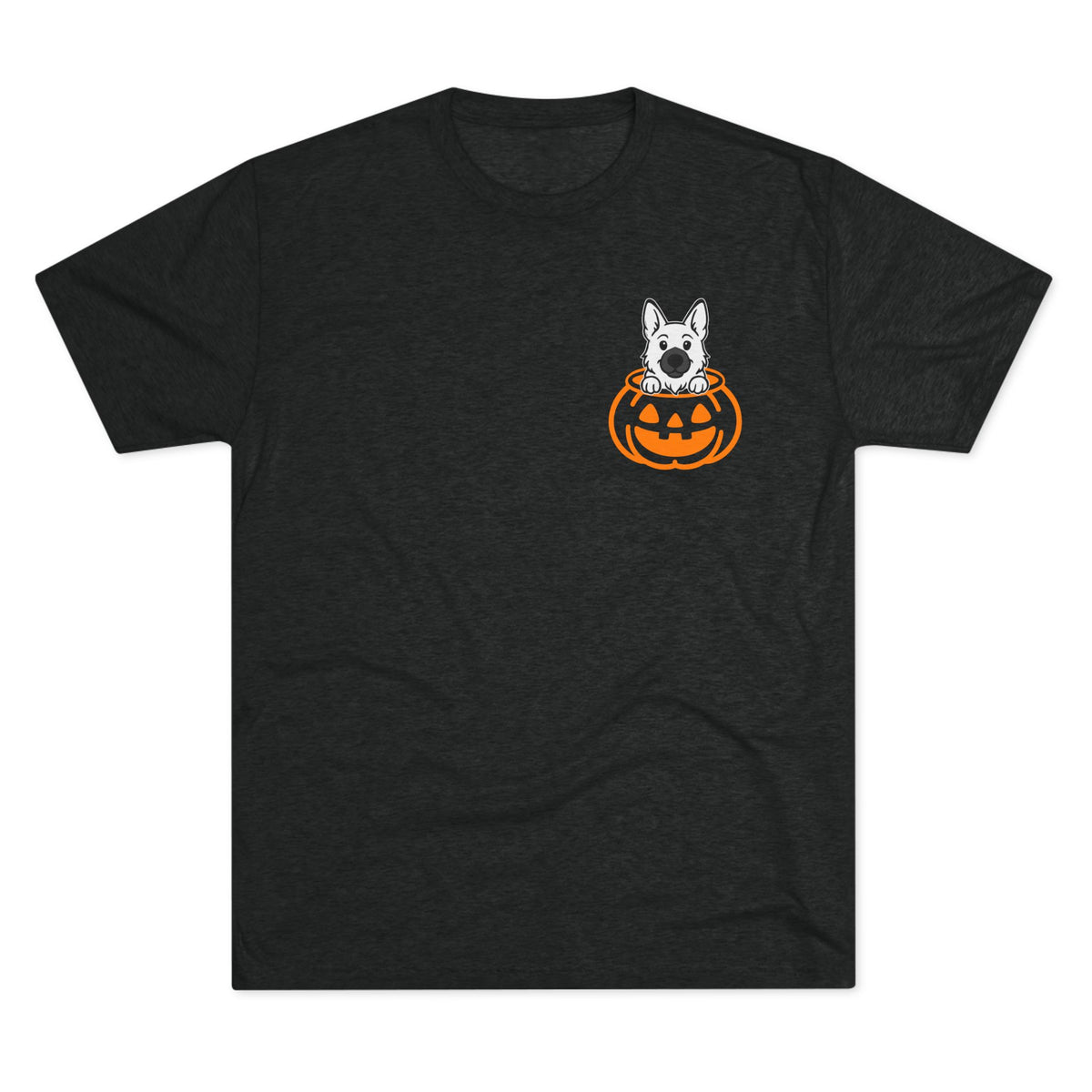 Halloween Pumpkin Pup - German Shepherd - Tri-blend Tee