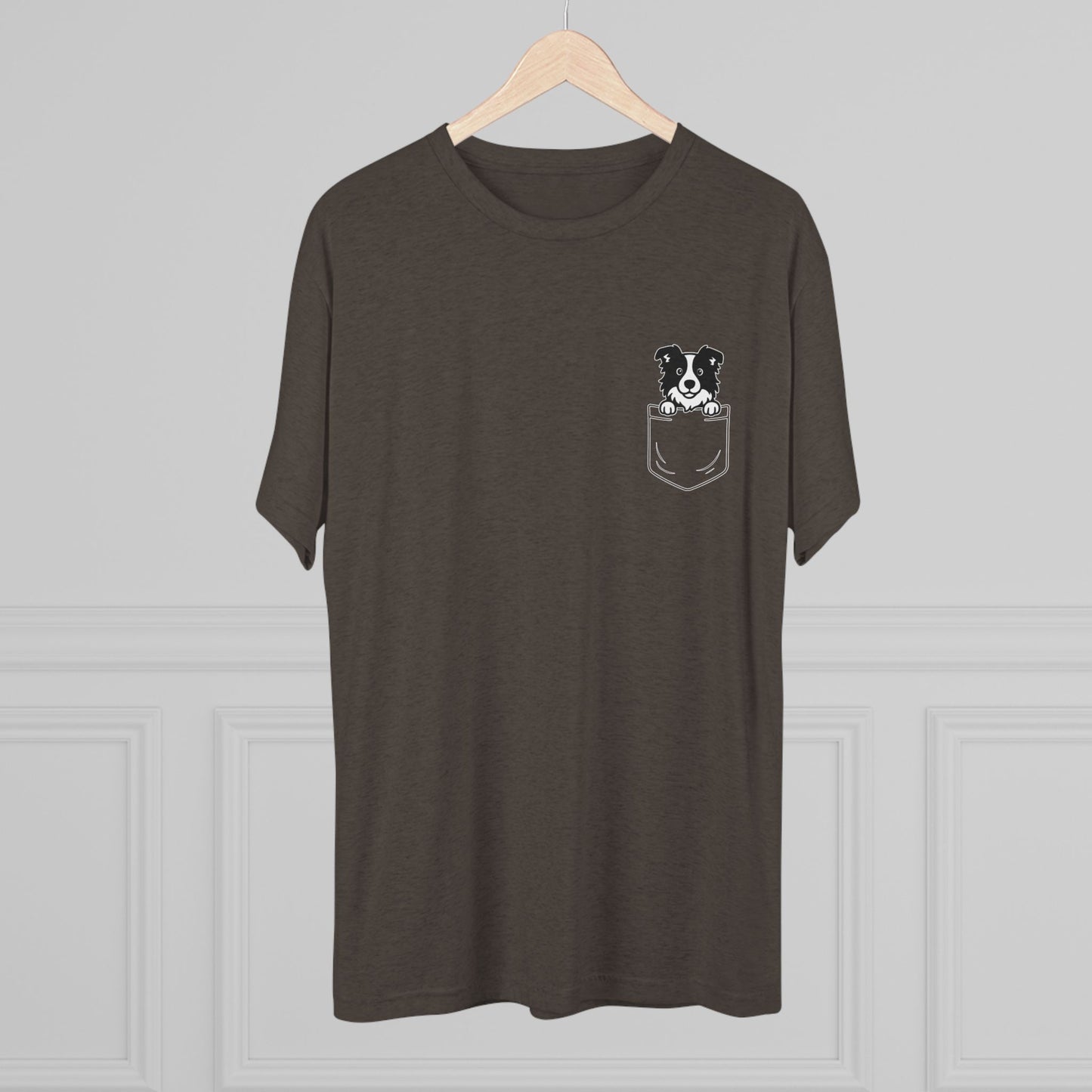 Border Collie Pocket-Print Tri-blend Tee