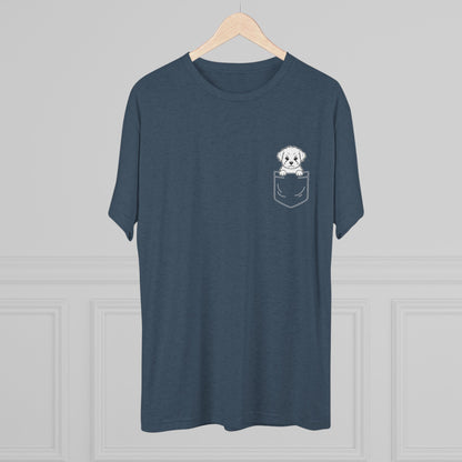 Shorkie Pocket-Print Tri-blend Tee