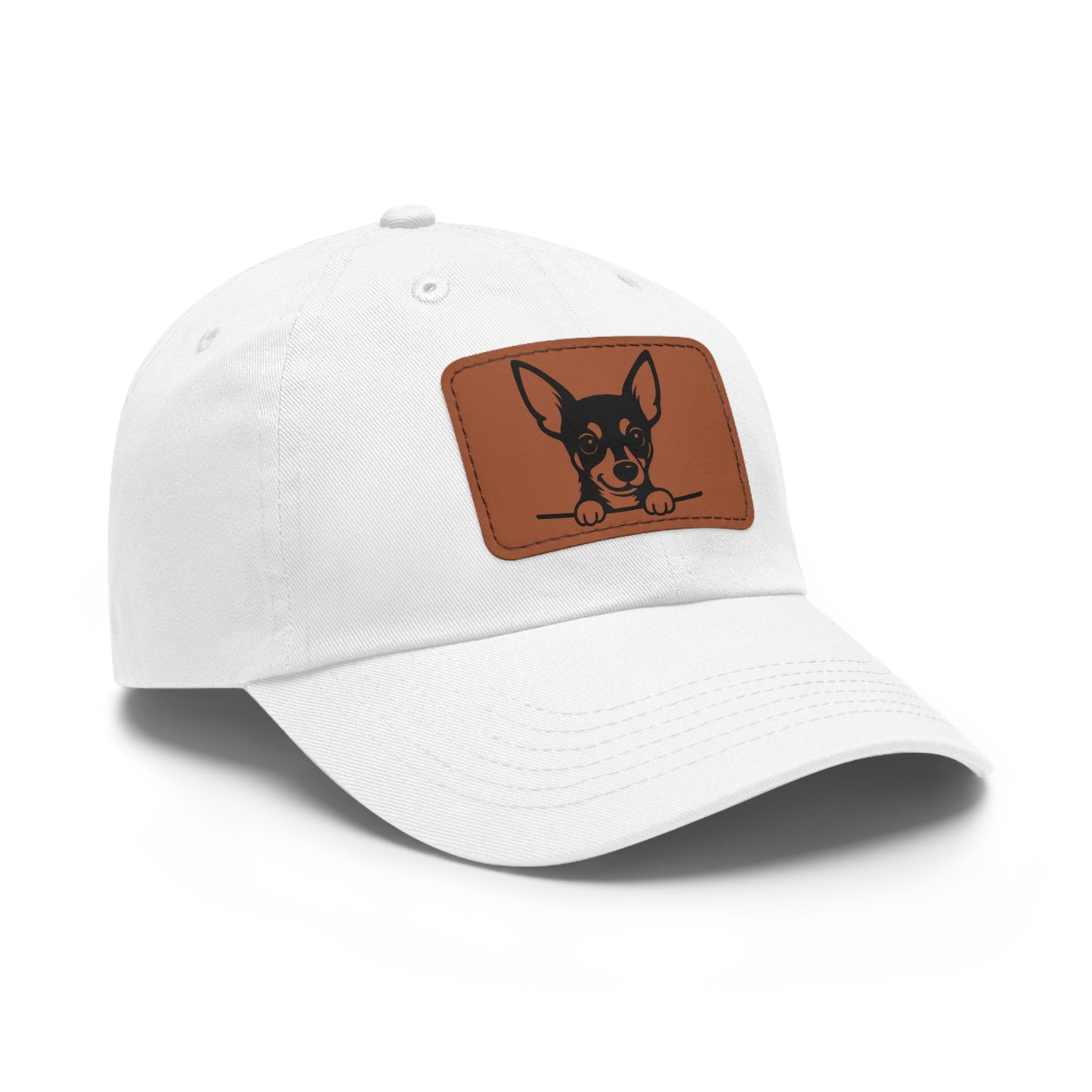 Miniature Pinscher Dad Hat – Unisex Leather Patch Adjustable Cap
