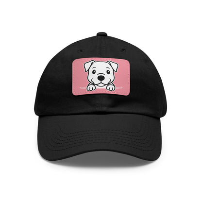 American Pitbull Dad Hat – Unisex Leather Patch Adjustable Cap
