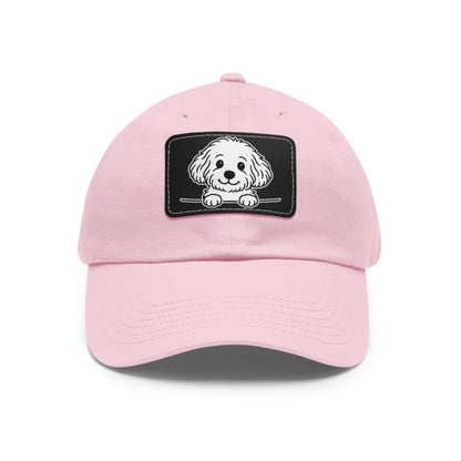 Maltipoo Dad Hat – Unisex Leather Patch Adjustable Cap