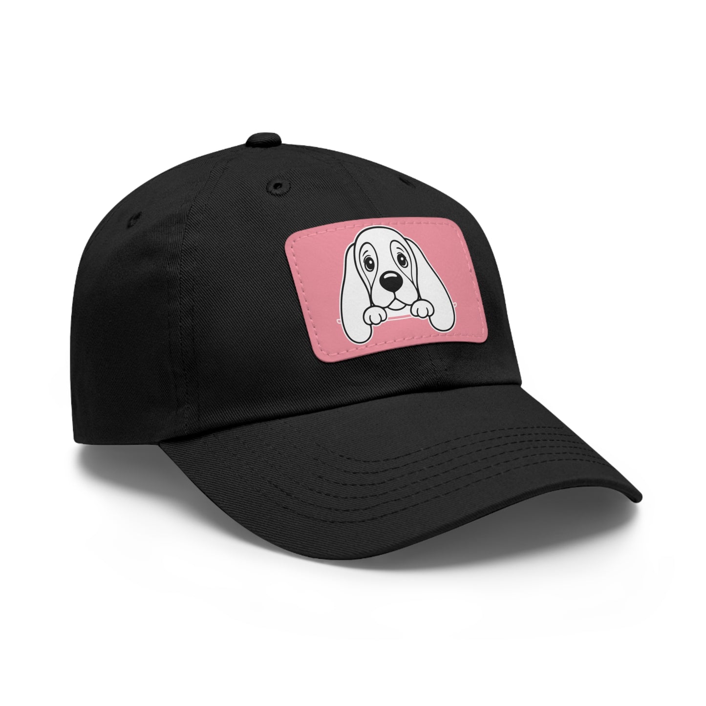 Basset Hound Dad Hat – Unisex Leather Patch Adjustable Cap